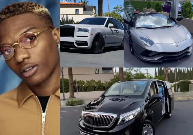“Davido did it first”-Reactions as Wizkid causes a huge stir as he splashes billions on 7 luxury cars [Video]
