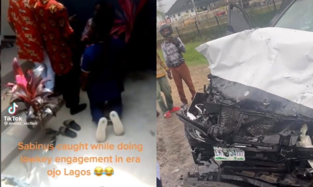 How Oga Sabinus allegedly engages his girlfriend at a private ceremony in Lagos before crashing his Recently Acquired Benz [Video]
