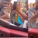 Moments fans rushed to kiss Wizkid's hand when he hit the street (video)