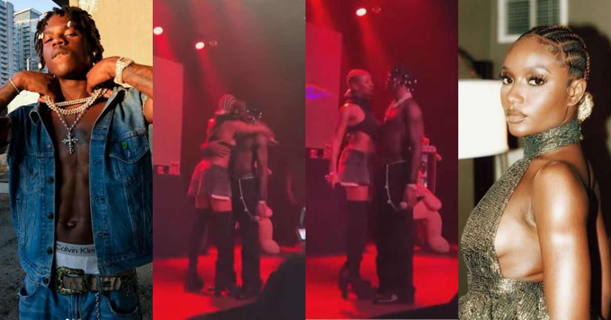 Rema, Ayra Starr's romantic gesture on stage stirs reactions (Video)