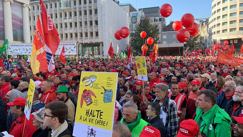 Thousands protest in Brussels over cost of living crisis