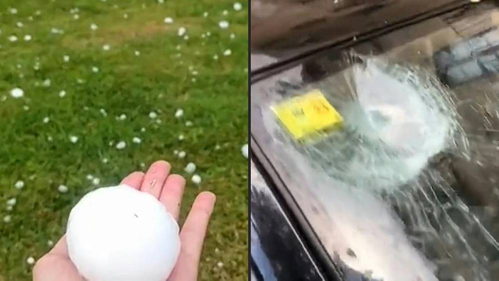 VIDEO : Heavy hail storms in Spain