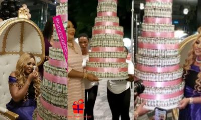 Rita Daniels surprises daughter, Regina Daniels with huge dollar cake [Video]