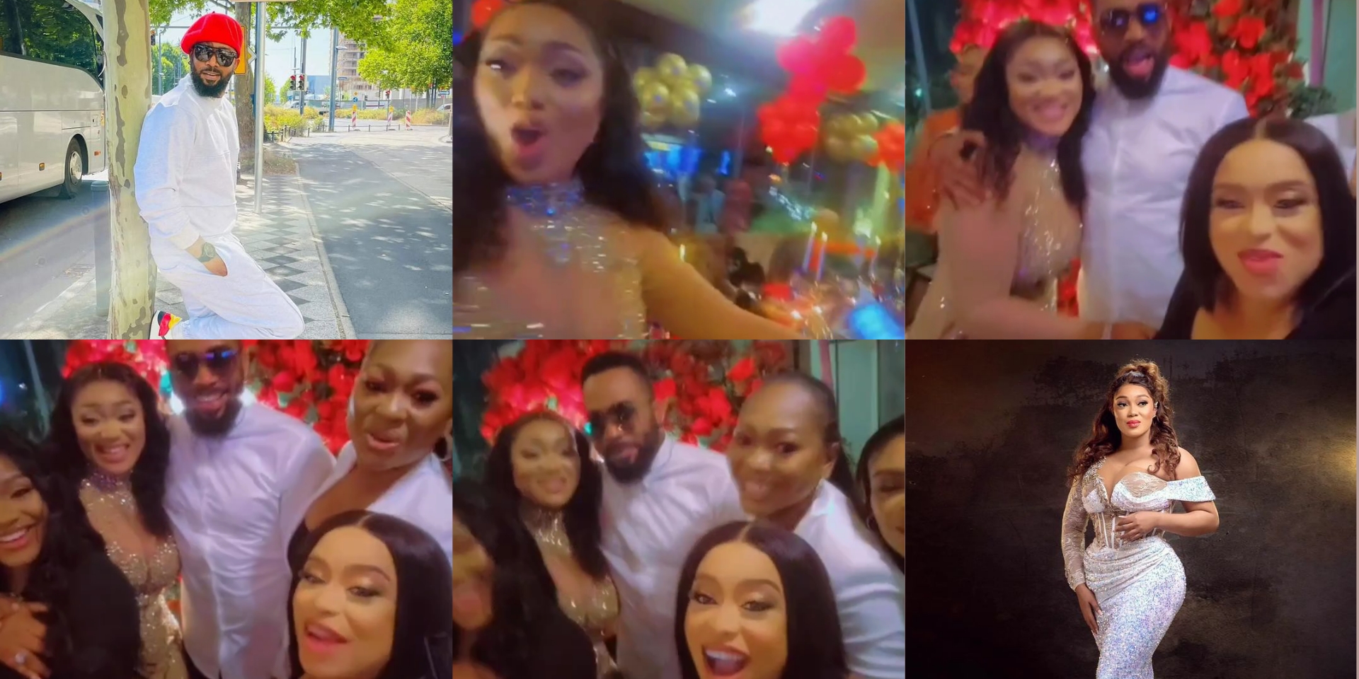 Cute moments of Nollywood lovebirds, Frederick Leonard and Peggy Ovire at the latter's birthday party (Video)