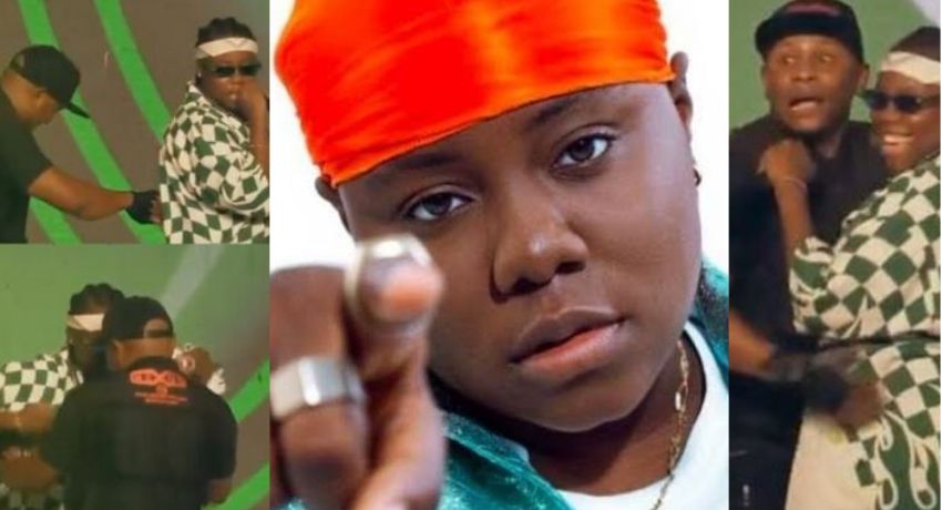 Na the matter we still dey settle – Singer Teni ‘punishes’ cameraman who almost caused her fall [VIDEO]