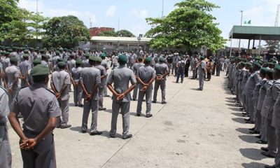 Customs officers on parade ground