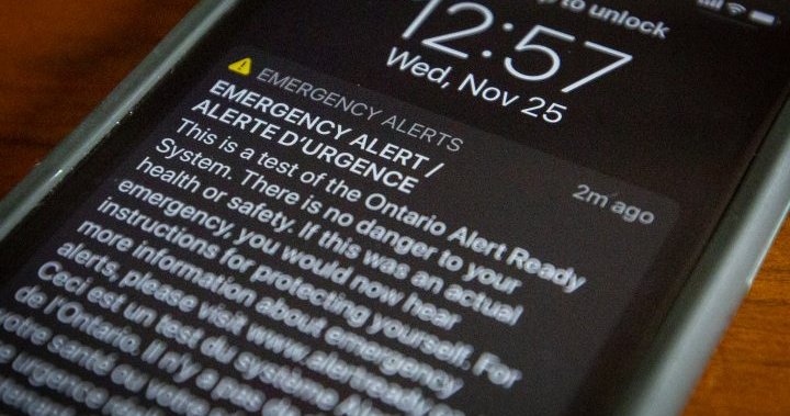 Emergency alert system to send test message to Ontarians Wednesday