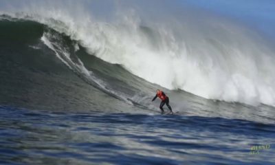 Blind surfer takes on some of the biggest waves in the world in Portugal