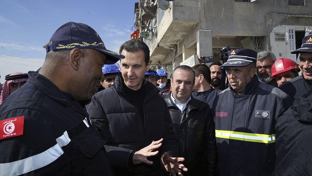 Syrian president Bashar al-Assad visits earthquake zone