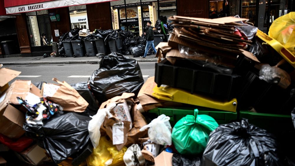 10,000 tonnes of uncollected trash in Paris as unions call for more action against pension reforms