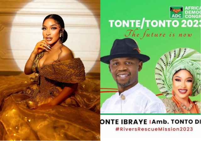 Tonto Dikeh’s party, ADC steps down to join APC few days to gubernatorial election