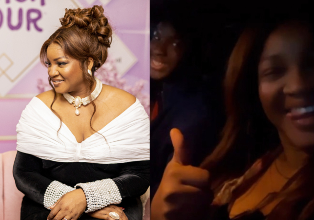 I started having kids at 19 — Omotola narrates her ‘flex’ as son picks her from airport