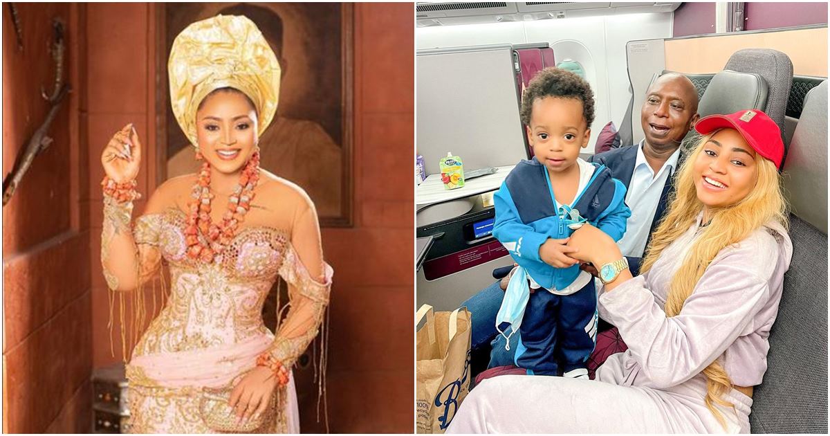 "Moon always amazes us" - Regina Daniels' shocked as hubby, Ned narrates what their son, Munir recently did