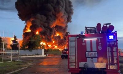 Massive fire in Crimea after Ukrainian drones strike oil depot, Russia says - National