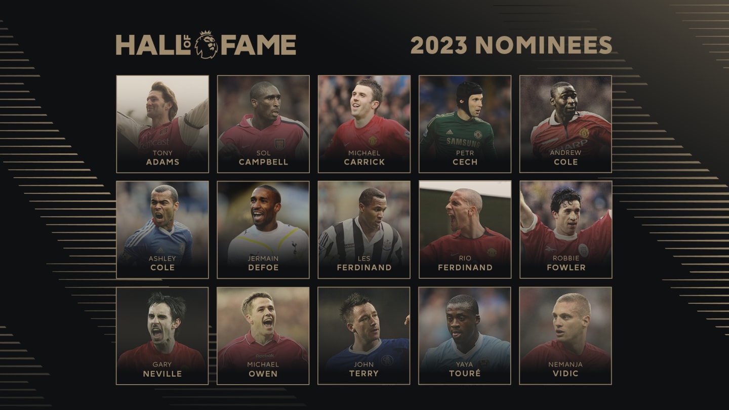 Premier League confirm 15-player shortlist for Hall of Fame