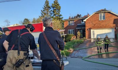 Firefighters pull out of Dartmouth house fire just before roof collapses - Halifax