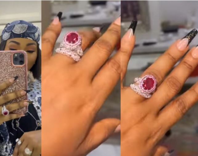 Actress Mercy Aigbe shows off new wedding ring from husband, Kazim Adeoti