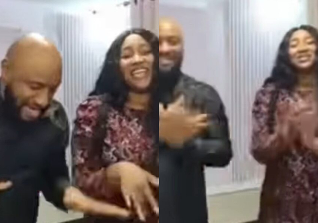 Yul Edochie shares video of himself and wife, Judy Austin in praise and worship session