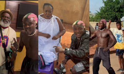 Singer Portable shares fun moments with Ebele Okaro, Harry B, others on movie set in Asaba