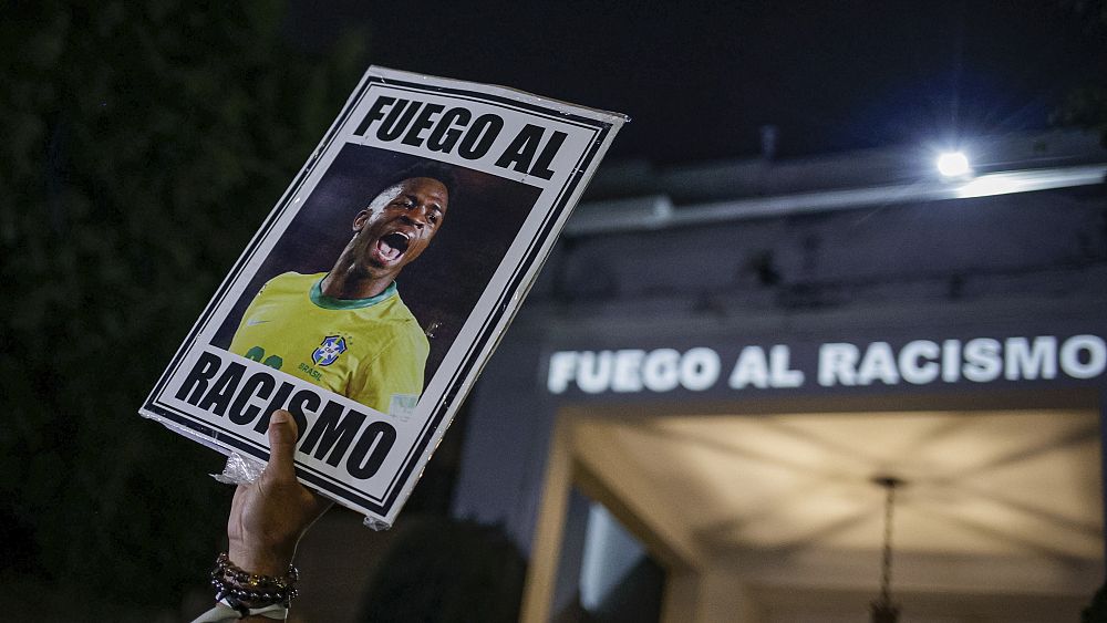 Brazilians protest outside Spanish consulate after Vinicius Júnior's racism row