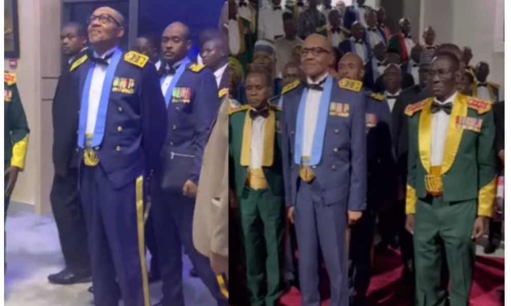 Reactions As Buhari Steps Out In Ceremonial Air Force Attire