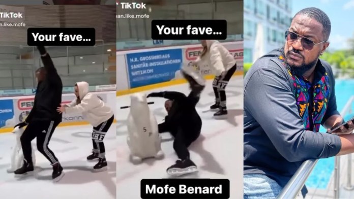 Reactions as actor Mofe Duncan falls during skating (Video)
