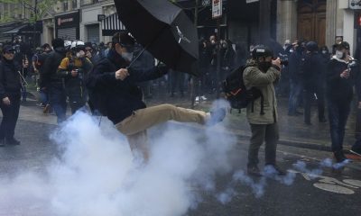 Teargas used on protestors in some French cities as violence flares at May Day marches
