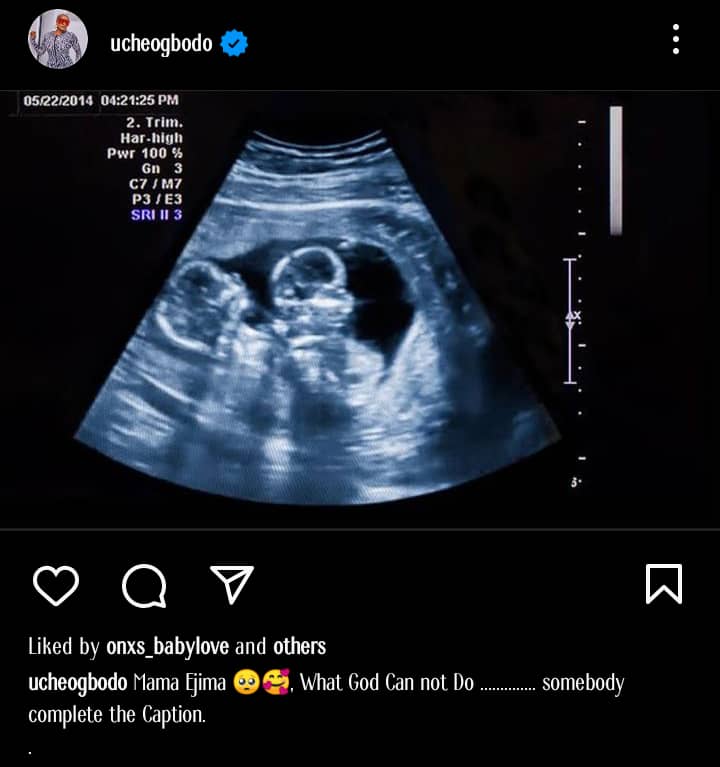 1685716209 99 Netizens react as Uche Ogbodo shares pregnancy scan result for