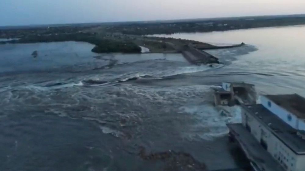 Zelenskyy slams 'Russian terrorists' for blowing up Nova Kakhovka dam in Kherson region