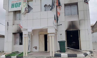 Kogi guber: Again, suspected thugs set SDP campaign office ablaze in Lokoja