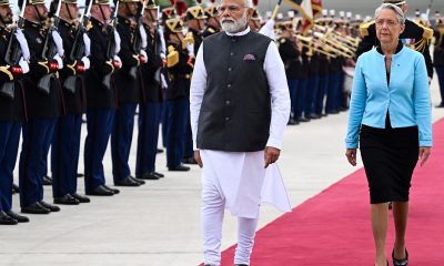 Indian Prime Minister Nahendra Modi on a two-day visit to France