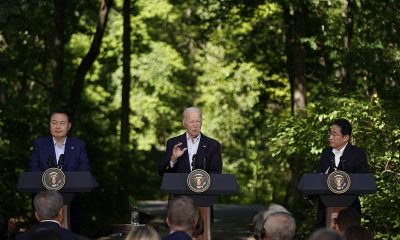 US, Japan and South Korea agree to boost security ties at Camp David summit