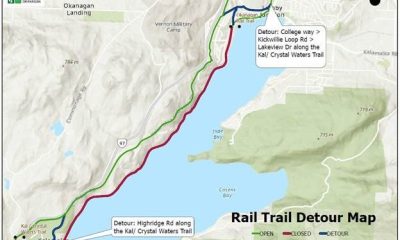 Okanagan Rail Trail near Vernon to undergo temporary closures - Okanagan