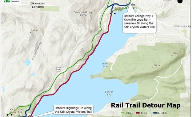 Okanagan Rail Trail near Vernon to undergo temporary closures - Okanagan
