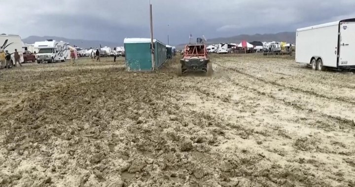 ‘Cold, wet’: B.C. man stranded at rained-out Burning Man festival
