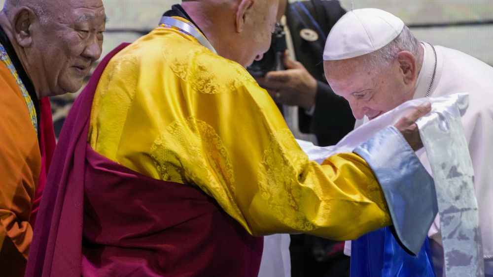 Pope joins shamans, monks and evangelicals to highlight Mongolia's faith diversity, harmony