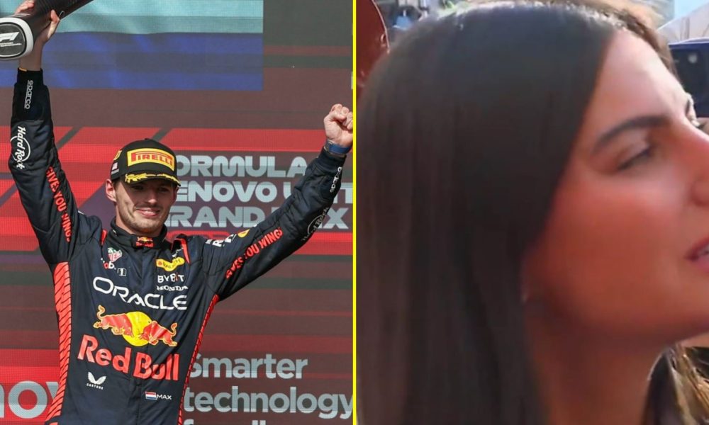 Footage caught Kelly Piquet's reaction as Max Verstappen was booed on podium at US grand prix