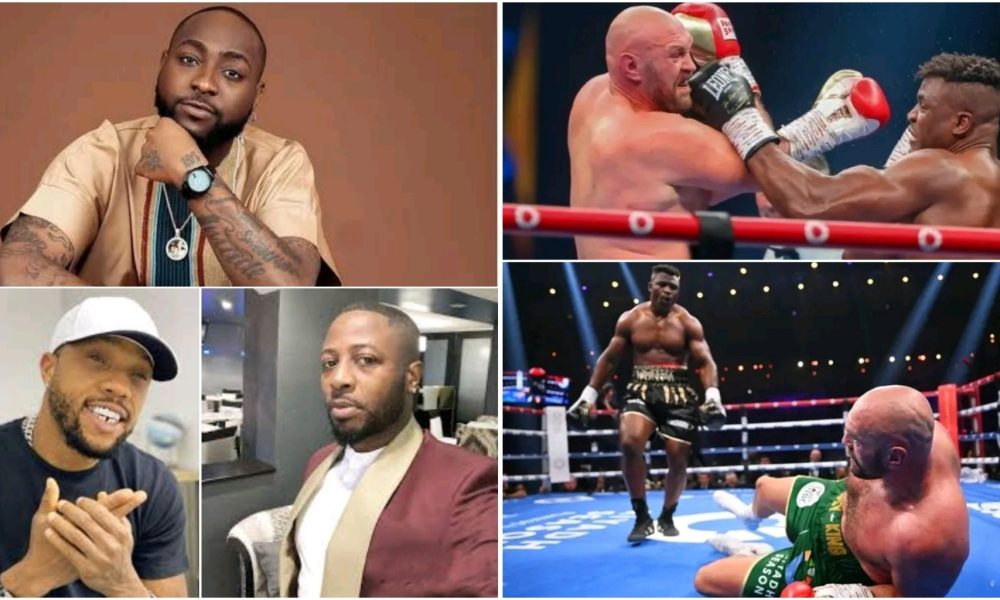 “Daylight robbery”: Charles Okocha, Davido, others react as Tyson Fury defeats Francis Ngannou in viral fight