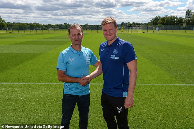 Newcastle's sporting director Dan Ashworth (left) is viewed as an interesting candidate by Sir Jim Ratcliffe as he looks to complete his purchase of a 25 per cent stake of Man United