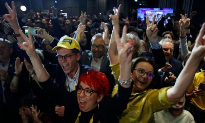 Polish opposition leader Tusk declares win after exit poll shows ruling conservatives lose majority
