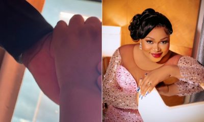 Netizens query Ruth Kadiri for hiding the face of her husband.