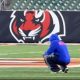 Emotional footage saw Bills' Damar Hamlin spend 15 minutes alone postgame at Bengals' logo