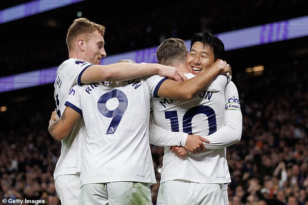 Tottenham's Maddison, Son and Kulusevski are the fourth best attacking partnership