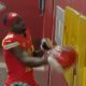 Chiefs receiver visibly angry as he slams helmet at wall for TD drop but Patrick Mahomes shows class