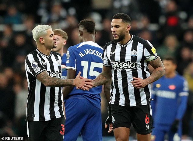 Newcastle lead comfortably against the visitors at Chelsea