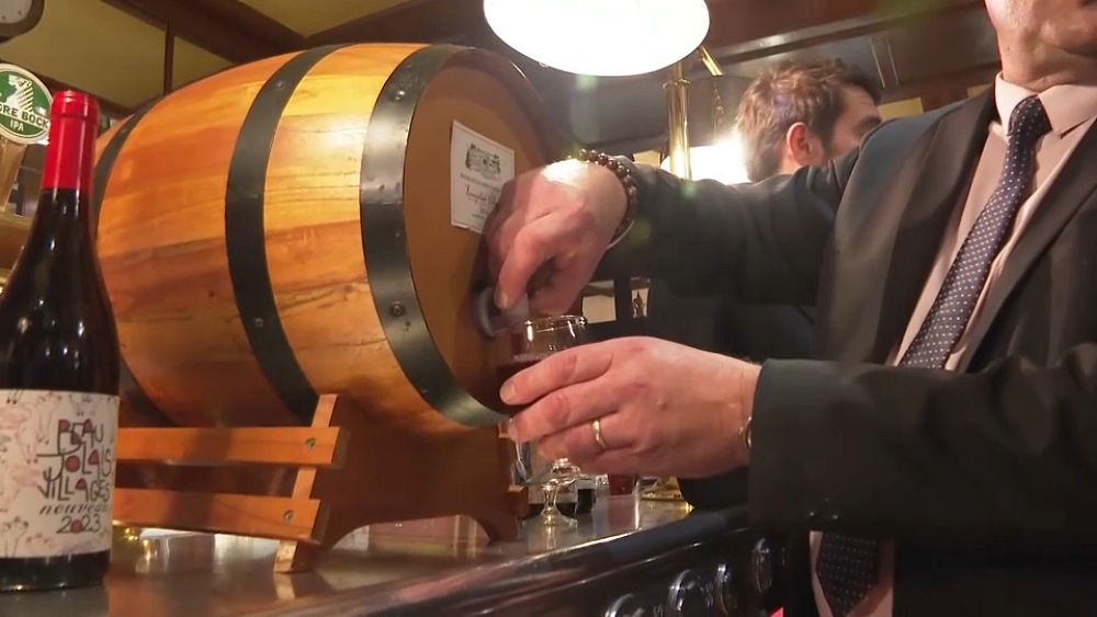 VIDEO : Watch: Beaujolais Nouveau wine uncorked after midnight in Paris