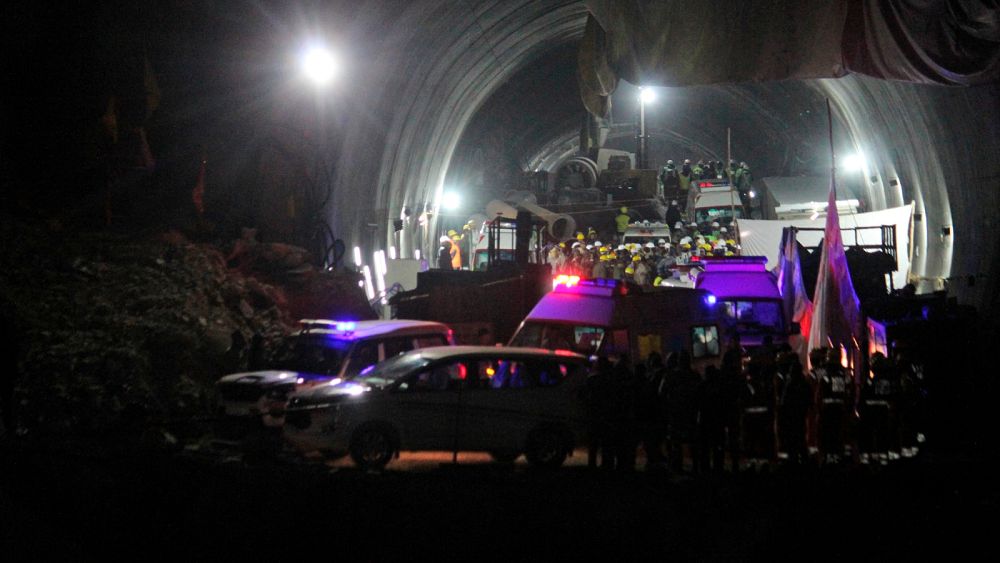 Indian rescuers pull out all 41 workers trapped in collapsed tunnel for 17 days