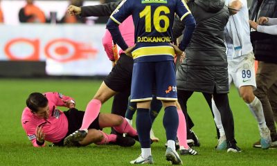 Three men arrested and Turkish league games suspended after referee attacked