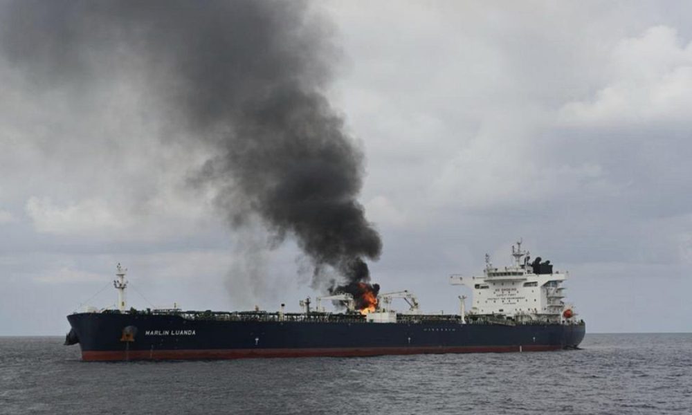 Crew extinguish fire on tanker hit by Houthi missile off Yemen