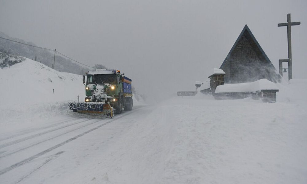 Snowstorms cause havoc on roads across Europe